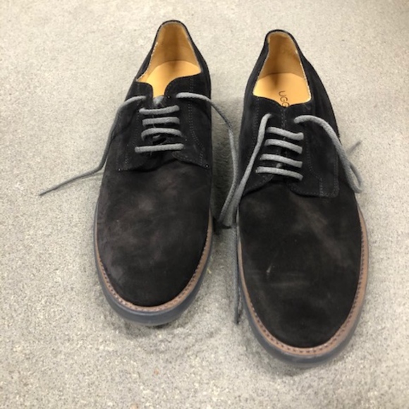 UGG Collection Italian Mens Suede Dress Black Shoe main image 6